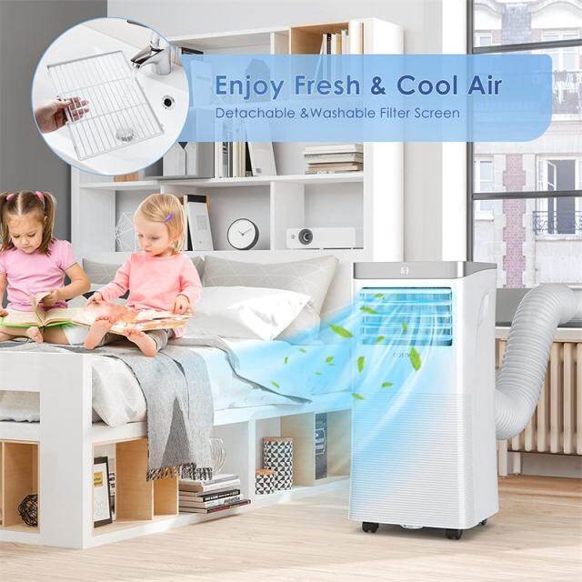 8000 BTU Portable Air Conditioner 3-in-1 Air Cooler with Fan & Dehumidifier Mode Remote Control