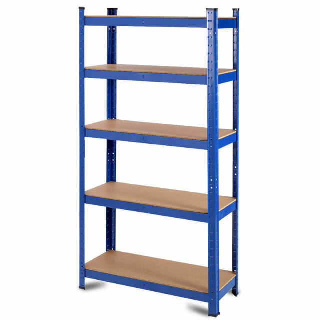 5-Tier Metal Storage Shelves, Heavy Duty Steel Shelving Unit, Adjustable Garage Tool Organizer Rack, Bolt-Free Assembly, 2000 lbs Capacity
