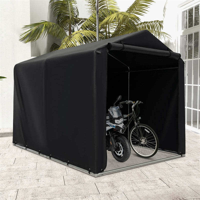 7x5.2FT Portable Shed, Heavy Duty Storage Tent Shelter with Roll-up Zipper Door, Waterproof Outdoor Storage Shed for Bikes, Motorcycles, Garden Tools
