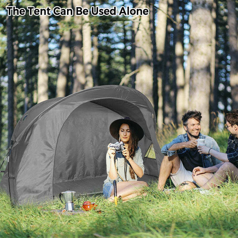 4-in-1 Folding Camping Cot Tent for 1 Person, Portable Elevated Off Ground Tent with Waterproof Cover, Air Mattress & Carrying Bag for Hiking