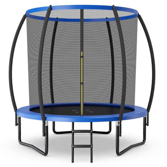 8FT Trampoline Outdoor Recreational Trampoline with Enclosure Net Safety Pad & Ladder for Kids Adults