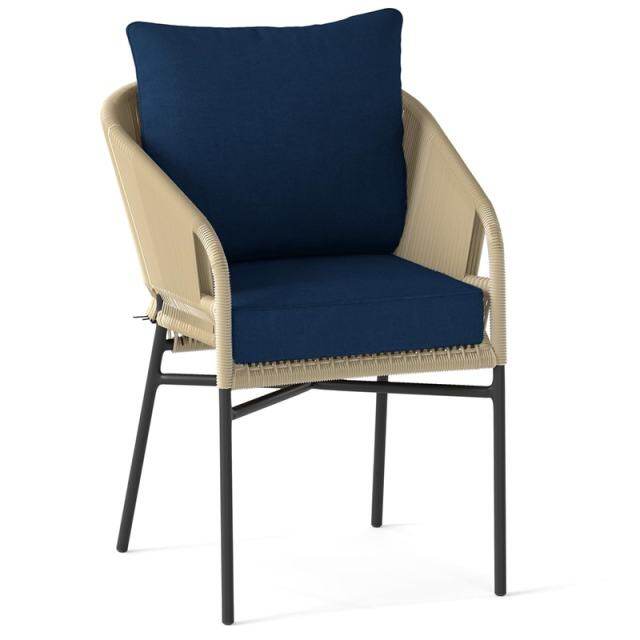 Deep Seat & Back Cushion Set with Rope Ties, Waterproof 6" Thick Indoor/Outdoor Chair Pads for Patio Furniture & Poolside