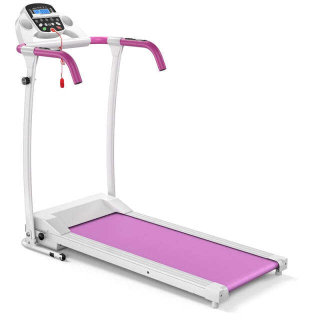 800W Folding Treadmill, Electric Motorized Running Machine with LED Display, 12 Preset Programs, Pulse Sensor & Built-in Wheels for Home Use