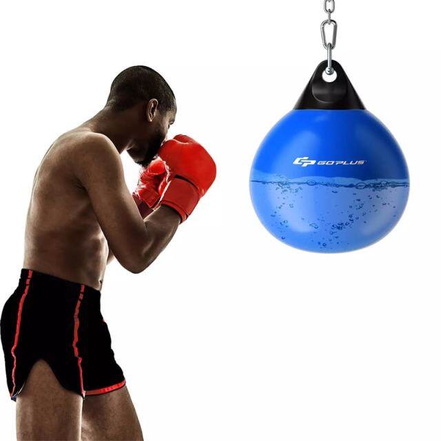 18" Water Aqua Punching Bag, 110LBS Heavy Bag with Adjustable Metal Chain & Water Injection Hose, Boxing Training Bag for Adults Fitness, MMA