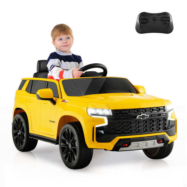 Kids Ride On Truck Car 12V Licensed Chevrolet Tahoe Electric Vehicle with Remote Control, Light & Music, Battery Powered Ride On Car Toy