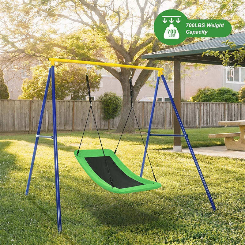 700 lbs Giant 60" Platform Saucer Tree Swing for Kids & Adults, Indoor Outdoor Swing with Adjustable Hanging Ropes & Oxford Fabric