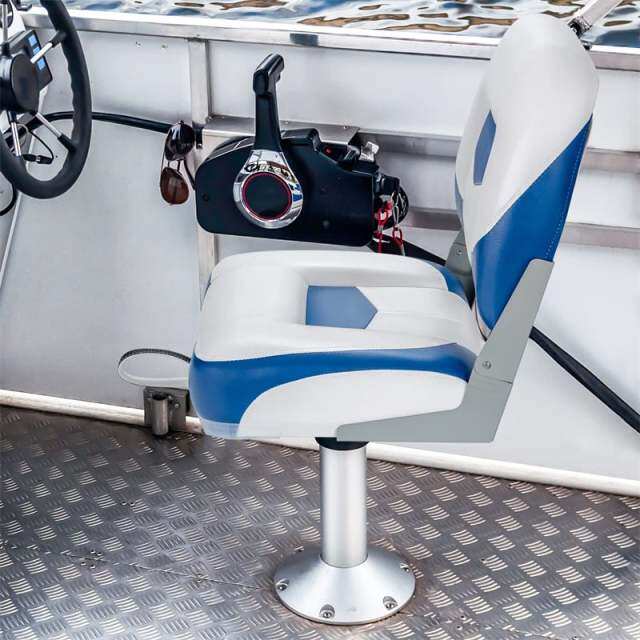 Low Back Boat Seats 2 Pack Folding Fishing Boat Seats Captain Bucket Seats with Stainless Steel Screws & Aluminum Hinges