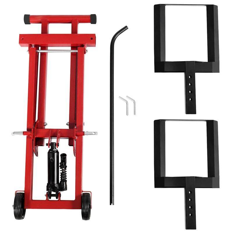 500LBS Lawn Mower Lift, Zero Turn Mower Lift with Hydraulic Jack, Adjustable Lifting Height, Heavy Duty Mower Maintenance Lift for Riding Tractors