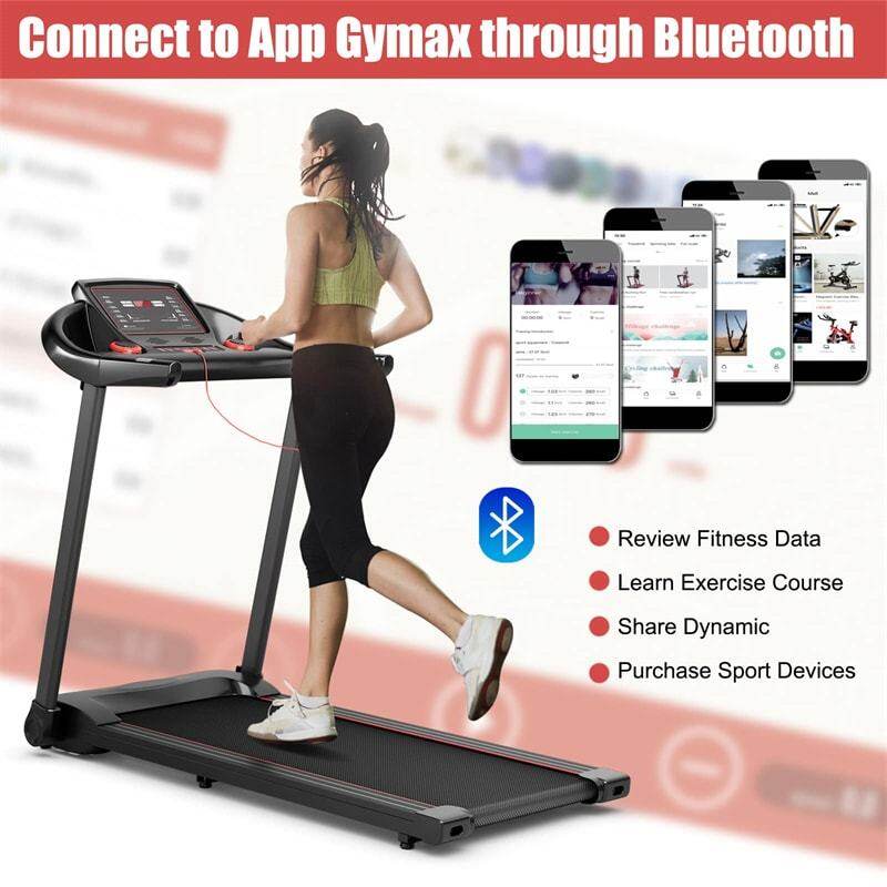 Foldable Treadmill, 2.25HP Portable Superfit Walking Treadmill with LED Display, 12 Preset Programs, APP Control & Pulse Sensor  for Home Gym