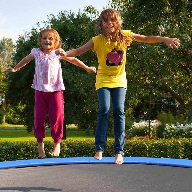12FT Universal Trampoline Pad No Pole Holes, Waterproof Trampoline Spring Cover, Tear-Resistant Replacement Safety Pad for Trampolines