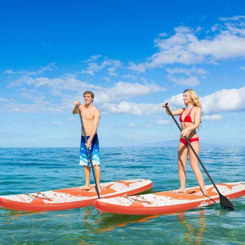10.5 Ft Inflatable Stand up Paddle Board with Backpack Aluminum Paddle Pump