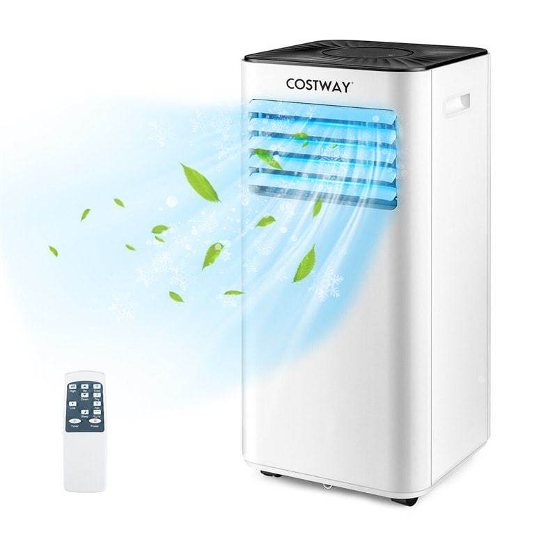 10000 BTU Portable Air Conditioner 3-in-1 Evaporative Air Cooler Dehumidifier Cooling Fan with Remote Control & Universal Casters