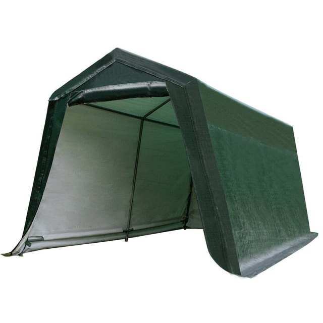 10x10FT Heavy Duty Enclosed Carport, Portable Garage Shelter Outdoor Storage Tent with Sidewalls & Waterproof Ripstop Cover for Motorcycle, ATV, Car