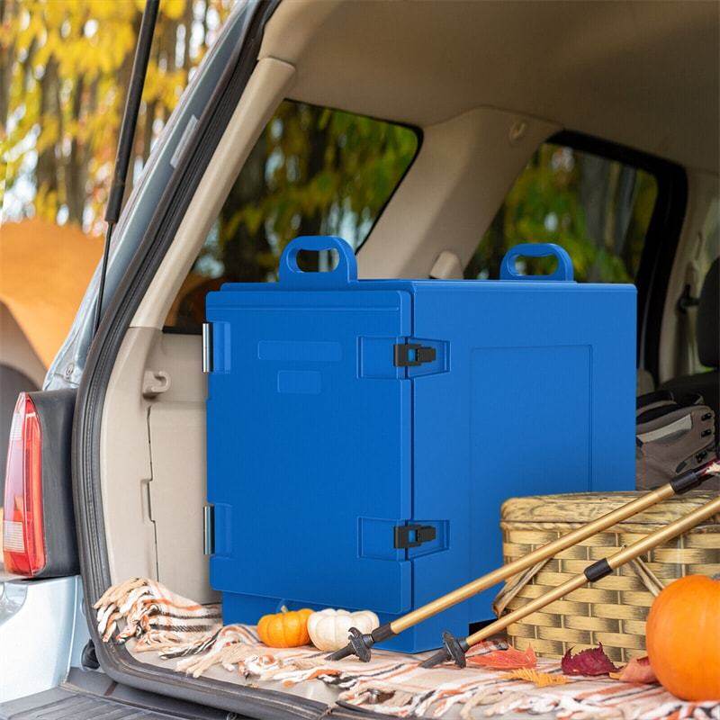 81 Quart End-Loading Insulated Food Pan Carrier Food-Grade LLDPE Material Portable Food Warmer for 5 Full-Size Pans