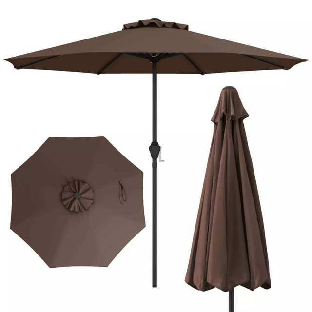 8.5FT Patio Umbrella, Outdoor Market Table Umbrella with Crank Handle, 8 Heavy Duty Ribs, Vented Top, Sun-Proof Canopy for Garden Yard Poolside