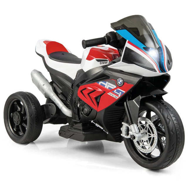 12V Kids Motorcycle, Licensed BMW Battery Powered 3-Wheel Motorcycle with Headlight, Music, Electric Ride-On Motorcycle for Ages 3+