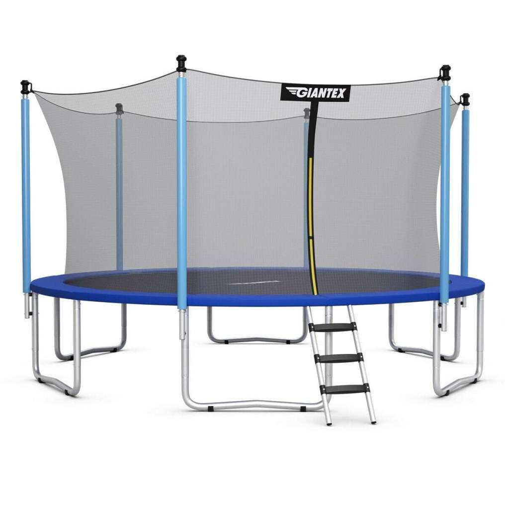 15 Ft Outdoor Trampoline Combo Bounding Bed Trampoline with Safety Enclosure Net & Ladder