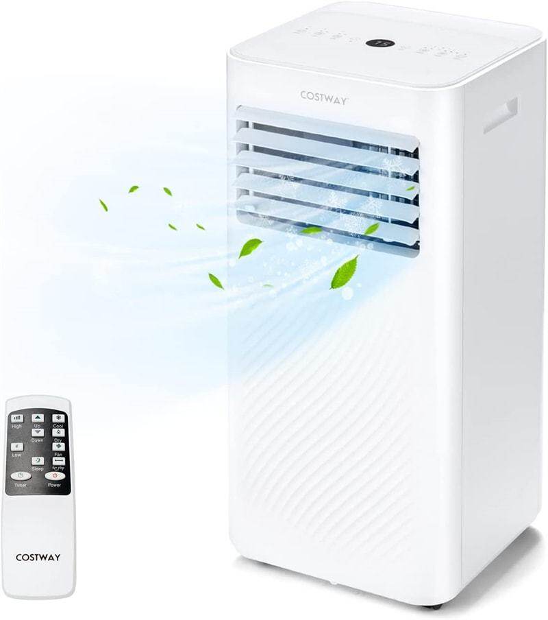 10000 BTU Portable Air Conditioner 4-in-1 AC Unit Cooling Fan Dehumidifier with Sleep Mode Remote Control & Window Kit Child Lock
