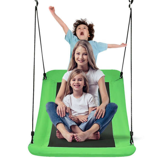 700 lbs Giant 60" Platform Saucer Tree Swing for Kids & Adults, Indoor Outdoor Swing with Adjustable Hanging Ropes & Oxford Fabric