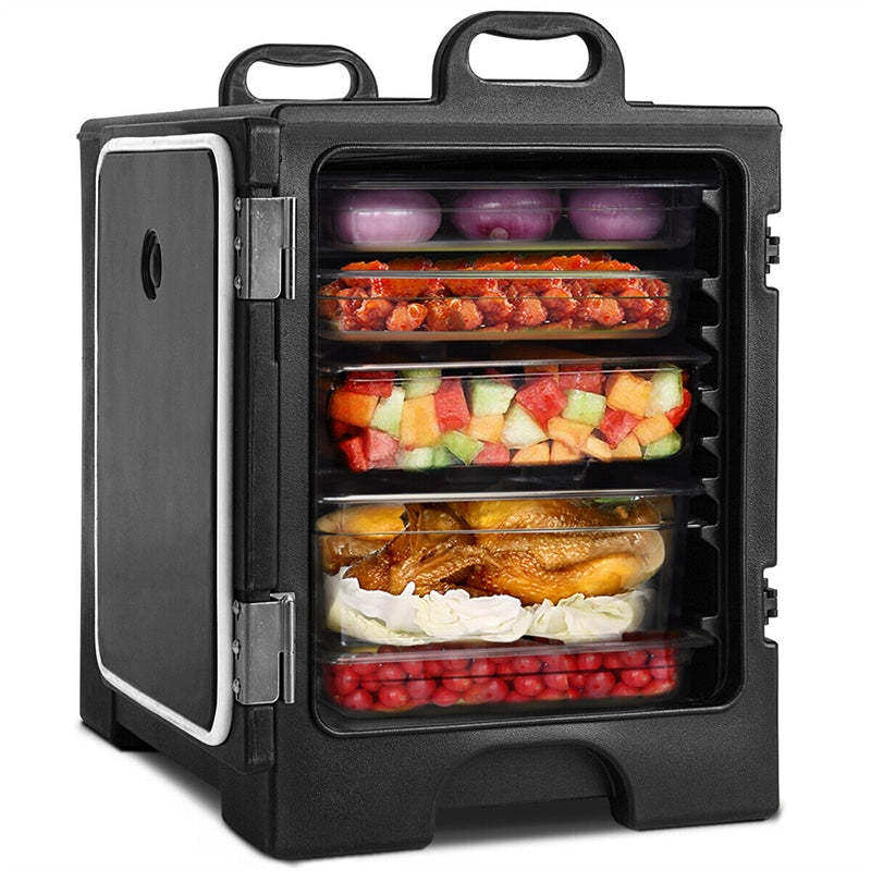 81 Quart End-Loading Insulated Food Pan Carrier Food-Grade LLDPE Material Portable Food Warmer for 5 Full-Size Pans