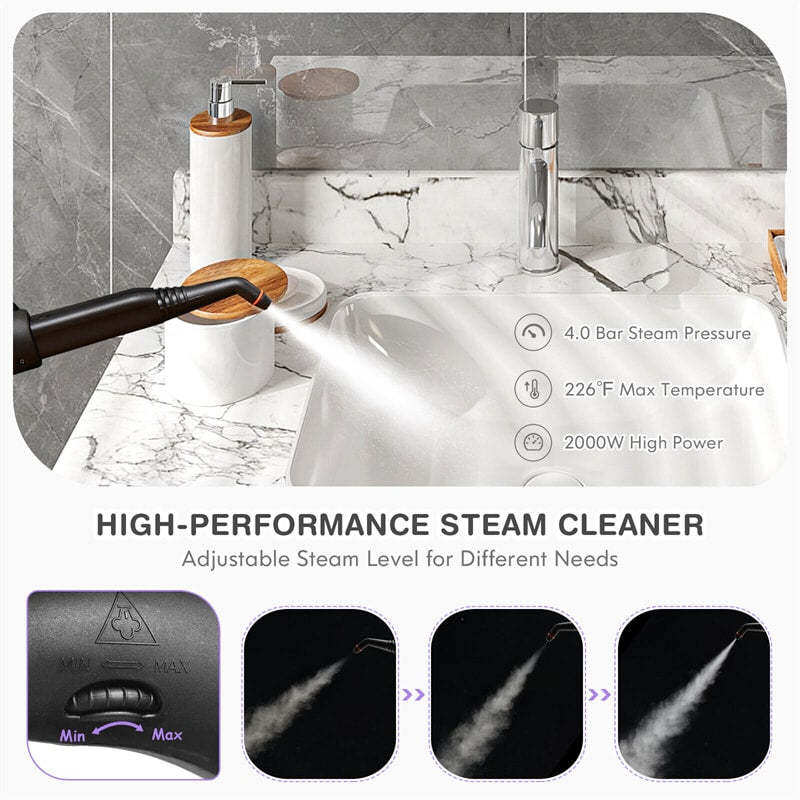 2000W Multipurpose Steam Cleaner Heavy Duty Steam Mop with 19 Accessories & 1.5L Water Tank