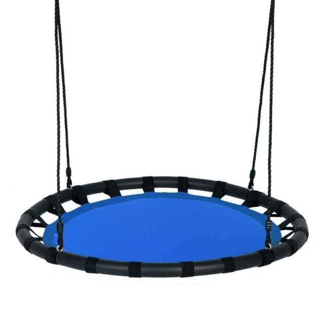 40" Kids Flying Saucer Tree Swing Set Indoor Outdoor Play Round Swing with Adjustable Heights & Multi-play Rope for Kids Adults