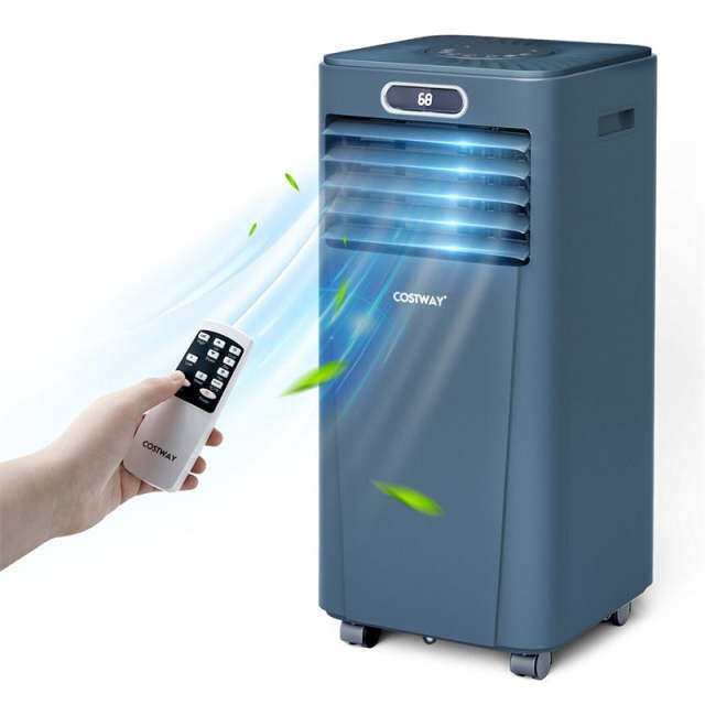 10000 BTU 4-in-1 Portable Air Conditioner with Dehumidifier, Remote, 24H Timer, Window Kit, Cools 350 Sq.Ft for Living Room, Bedroom, Office