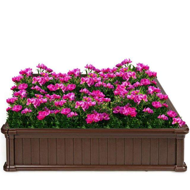 48.5" Raised Garden Bed Planter Box for Flower Vegetables, Outdoor Square Planting Box for Patio Backyard, Easy Assembly