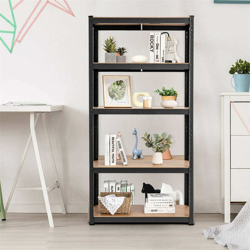 5-Tier Metal Freestanding Shelving Unit 60 Inch Garage Storage Shelves Adjustable Garage Racks Tool Organizer