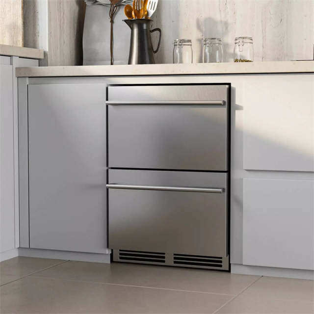 24" Dual Drawer Beverage Fridge with Adjustable Temp, Built-in/Freestanding Under Counter Beverage Cooler for Home & Commercial Use
