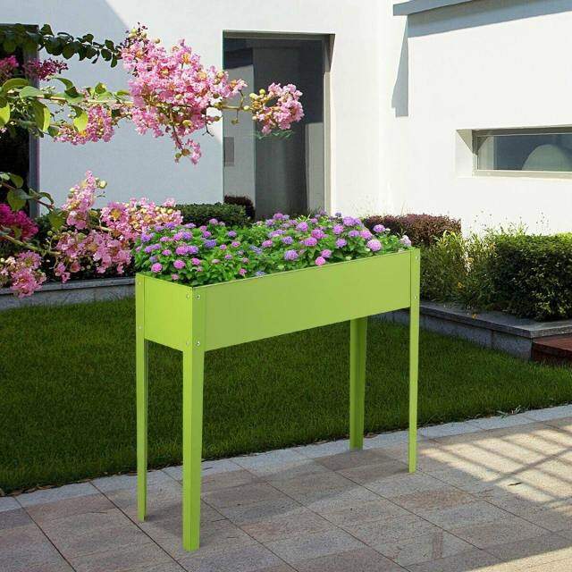Raised Garden Bed, Metal Elevated Planter Box with Legs & Drainage Holes, Standing Garden for Vegetables Flowers Indoor Outdoor 40"L x 13W" x 31.5"H