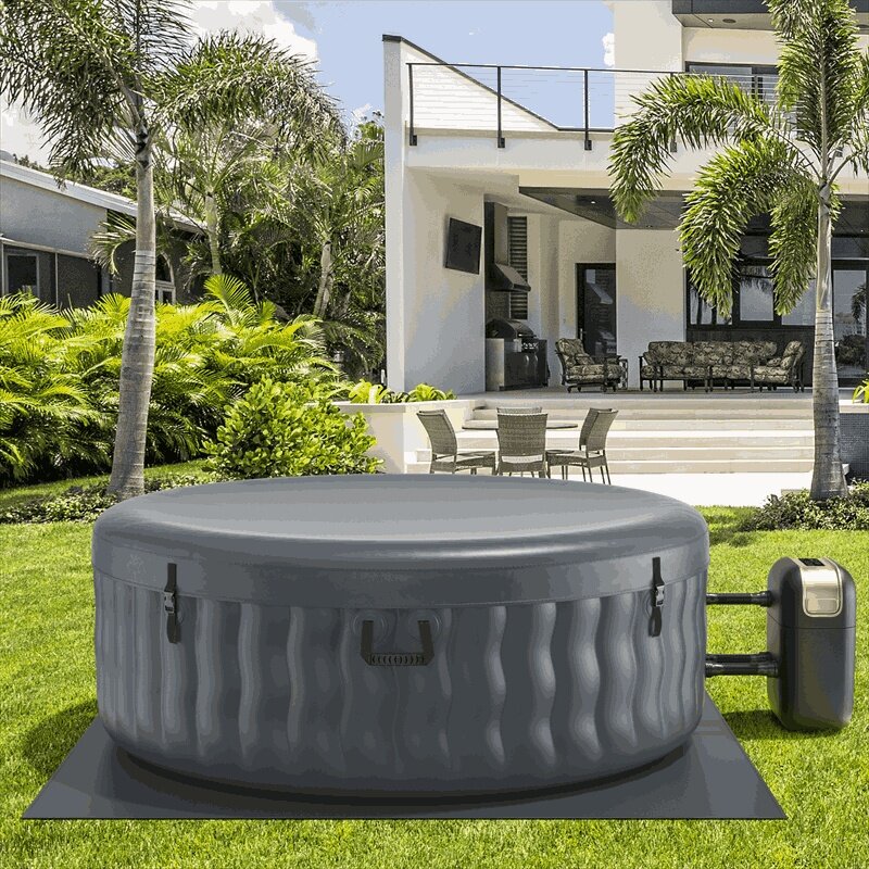 4 Person SaluSpa Inflatable Hot Tub Spa Indoor Outdoor 71" Portable Hot Tub with 108 Massage Bubble Jets Filter Cartridge & Tub Cover