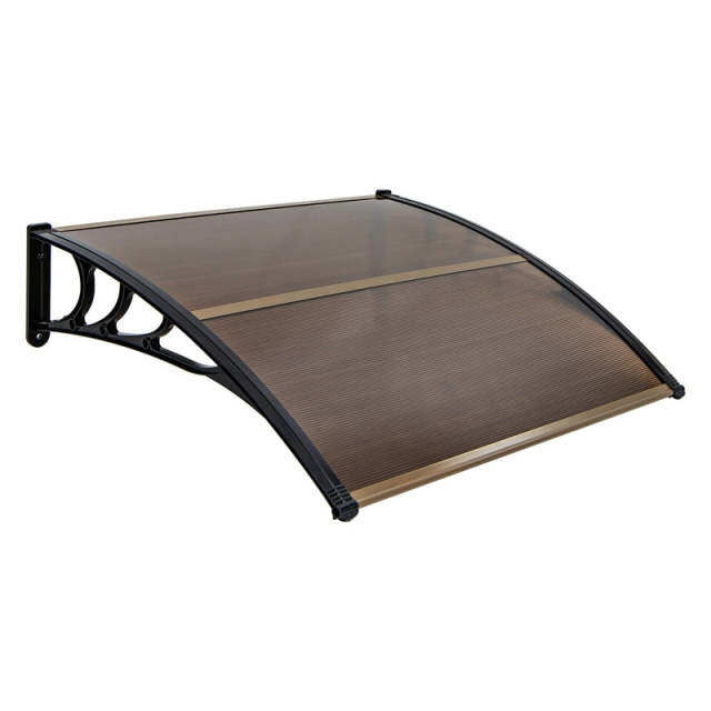 40" x 48" Window Awning, Modern Polycarbonate Overhead Door Awning Canopy with Hollow Sheet for Rain Snow Sunlight UV Protection UPF 50+
