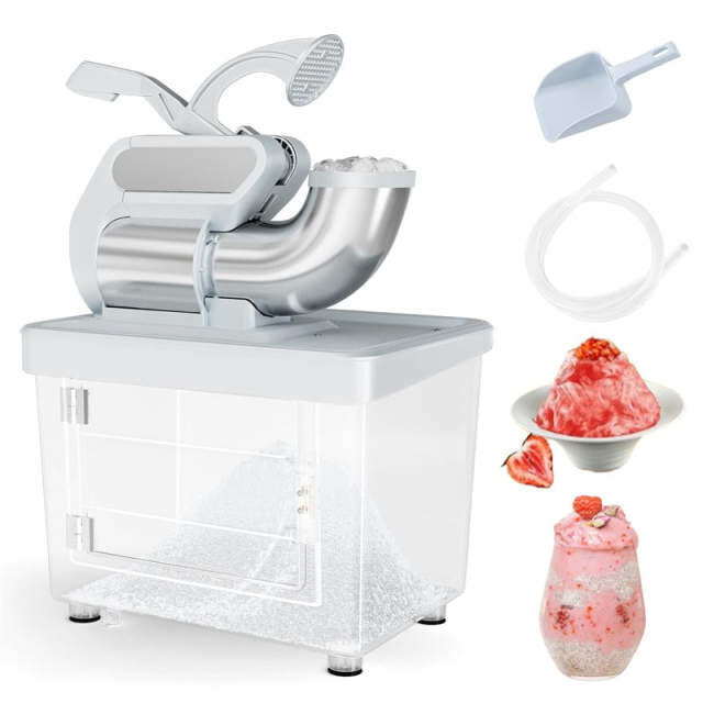 660LBS/H Commercial Snow Cone Machine, 300W ETL-Approved 120V Electric Ice Shaver with Stainless Steel Dual Blades for Home, Restaurants, Bars