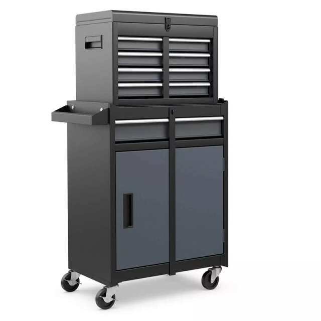 5-Drawer Rolling Tool Chest, Tool Storage Cabinet with Lockable Wheels, Detachable Top Tool Box & Adjustable Shelf for Garage, Workshop
