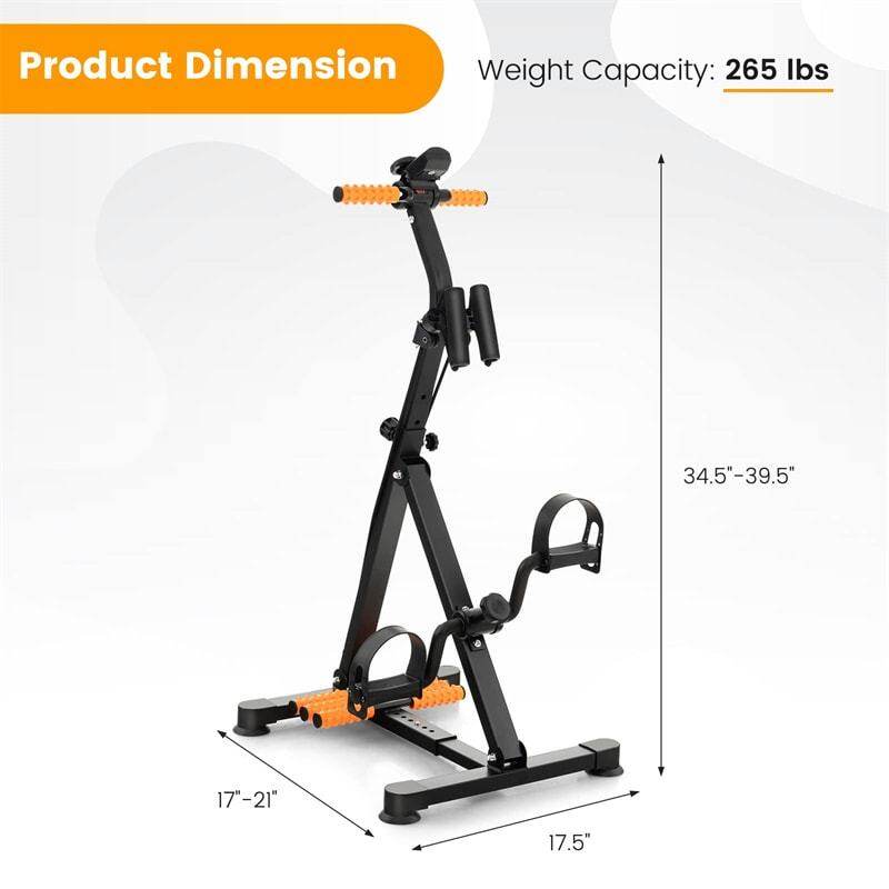 Pedal Exercise Bike for Seniors, Adjustable Arm/Leg/Knee Rehab Machine with Massage & LCD Monitor, Total Body Home Exercise Equipment for Elderly