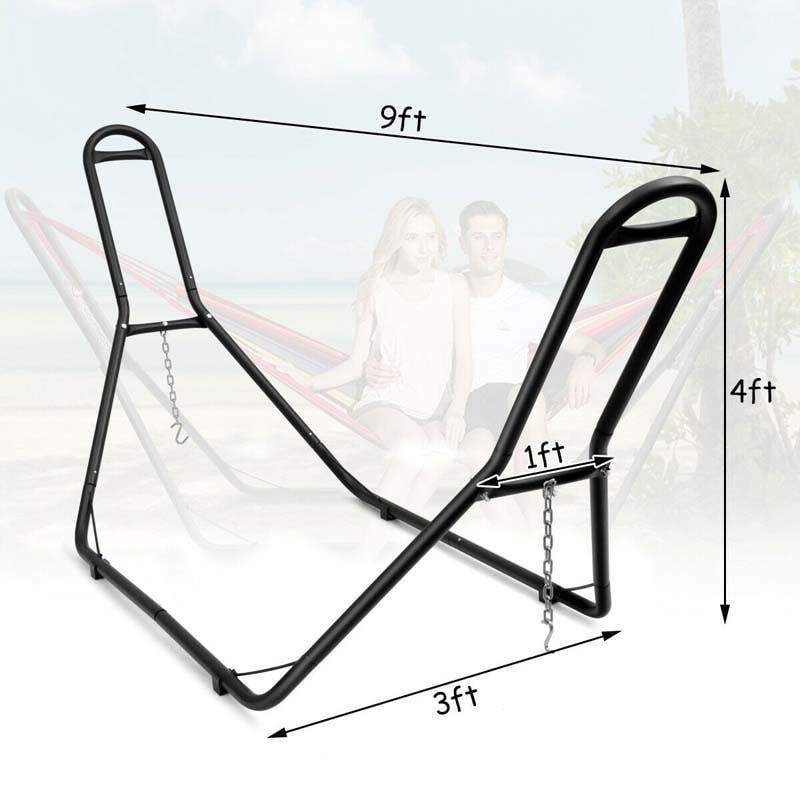 Steel Hammock Stand Universal 2 Person Heavy Duty Hammock Frame Adjustable Multi-Use Hammock Stand Fit 9-13FT Hammock