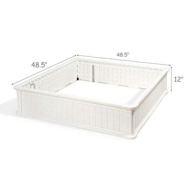 48.5" Raised Garden Bed Planter Box for Flower Vegetables, Outdoor Square Planting Box for Patio Backyard, Easy Assembly