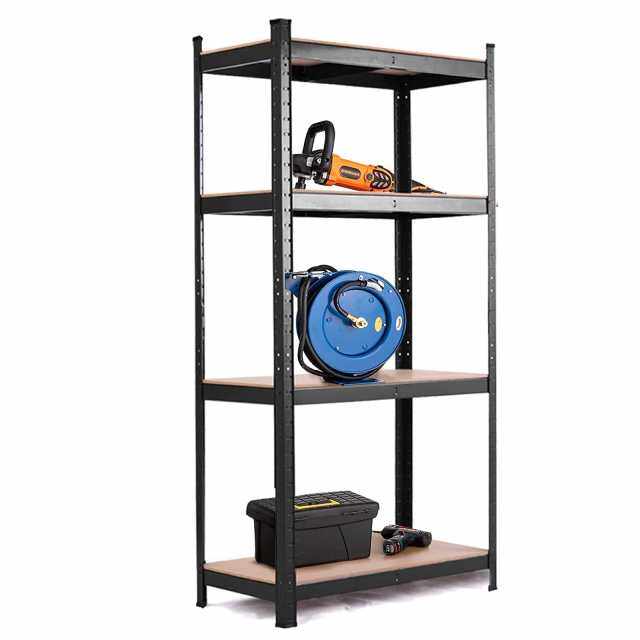 63" Heavy Duty Steel Garage Shelving Unit 4-Tier Adjustable Tool Storage Shelves Boltless Shelving Organizer Rack for Home Office Warehouse