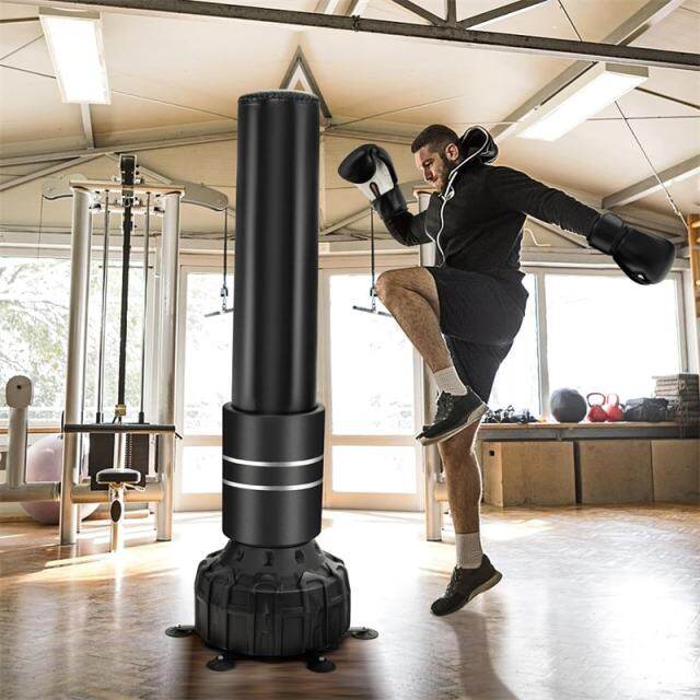 71"Freestanding Punching Bag, Heavy Boxing Bag Kickboxing Training Bag with 25 Suction Cups, Fillable Base & Boxing Gloves for Adults Youth, MMA Muay