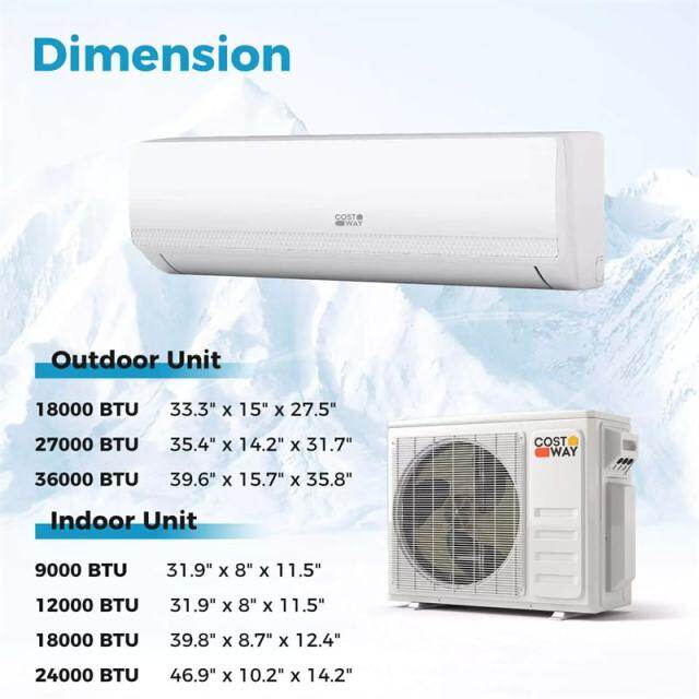 36000 BTU 3 Zone Mini Split Air Conditioner & Heater, 19 SEER2 Wifi Enabled Inverter Split System AC, Works with Alexa & Heat Pump