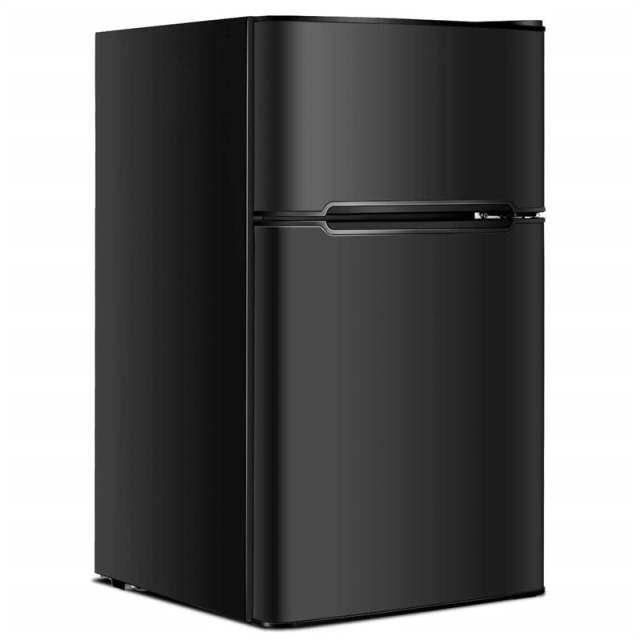 3.2 Cu. Ft. 2-Door Mini Fridge with Freezer, Compact Refrigerator with Temperature Control, Removable Shelves & Reversible Door for Dorm Office