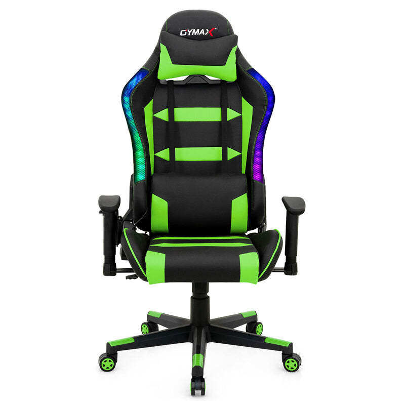 RGB Gaming Chair Ergonomic Video Game Chair High Back Computer Chair with LED Lights, Adjustable Headrest & Lumbar Support