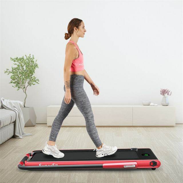 2.25HP 2-in-1 Folding Under Desk Treadmill with LED Display, Remote & APP Control, Portable Electric Walking Running Machine for Home Office