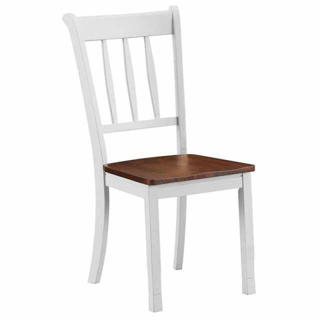 Wood Dining Chairs Set of 2, Armless Kitchen Chairs with Rubber Wood Frame & Curved Slat Back, Farmhouse Dining Room Chairs for Kitchen