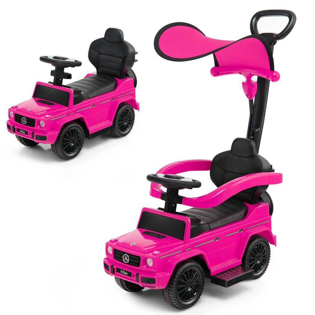 3-in-1 Licensed Mercedes Benz Ride on Push Car with Push Handle