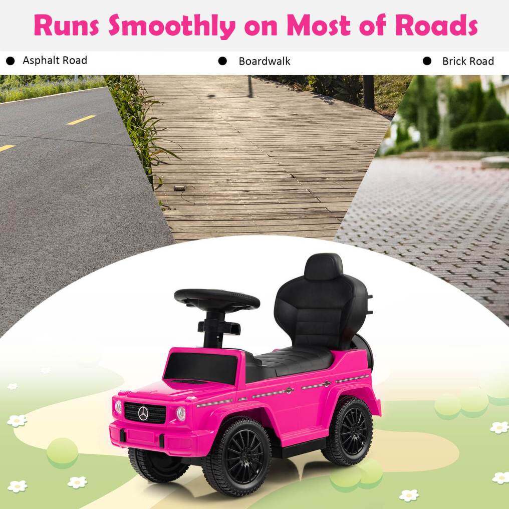 3-in-1 Licensed Mercedes Benz Ride on Push Car with Push Handle