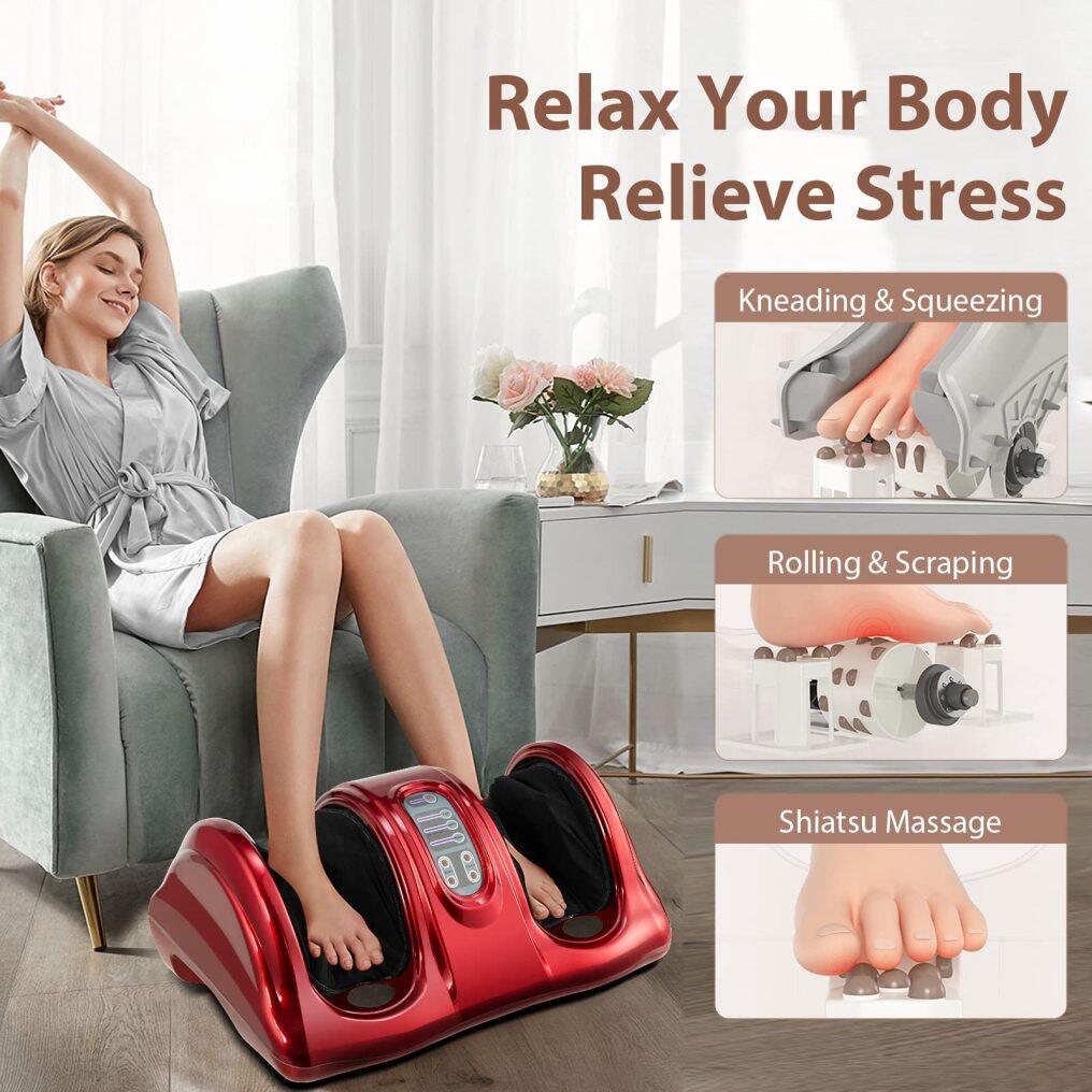 KOMFOTT Electric Shiatsu Foot Massager with Remote and 4 Massage Modes
