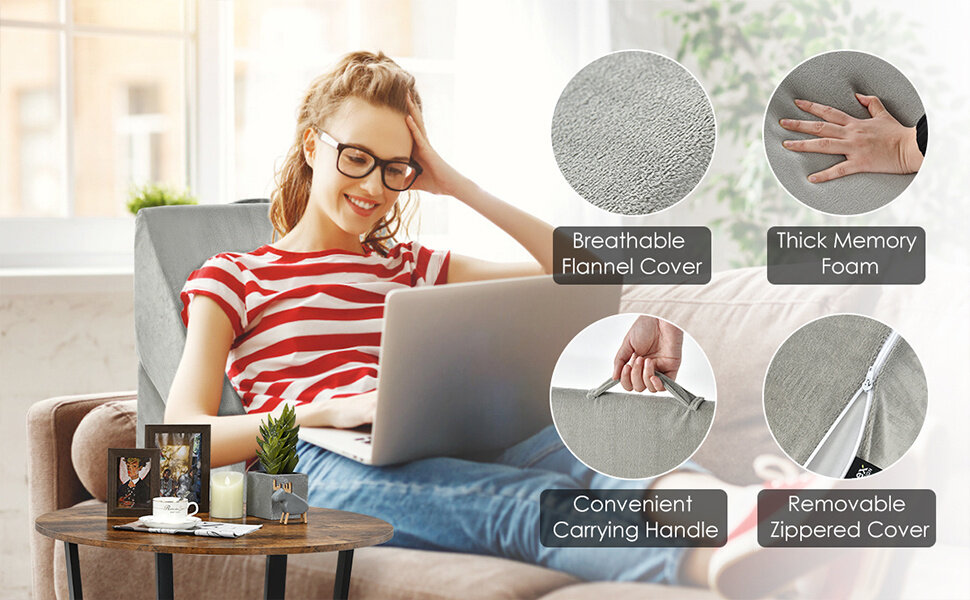 KOMFOTT memory foam bed backrest wedge pillow for reading sleeping