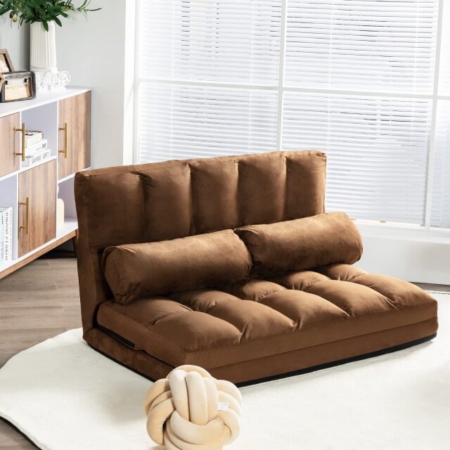 KOMFOTT Various Colours Available 6-Position Adjustable Floor Sofa with 2 Pillows